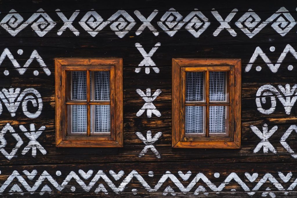 UNESCO ornaments on a house in cicmany village
